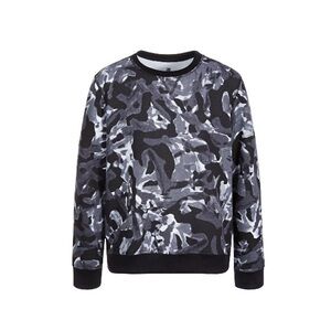 ID Ideology Big Boys Black & White Waves Long Sleeve Crewneck Pullover Size XL